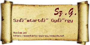 Számtartó György névjegykártya